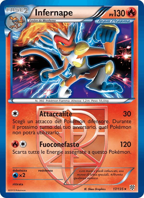 Infernape, carta 17 di Uragano Plasma