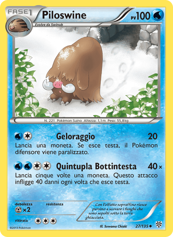 Piloswine, carta 27 di Uragano Plasma