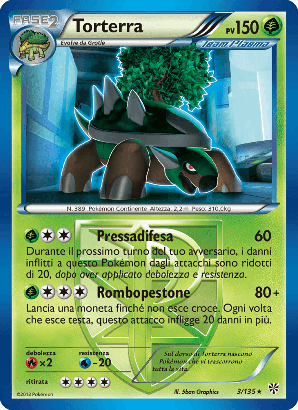 Torterra, carta 3 di Uragano Plasma