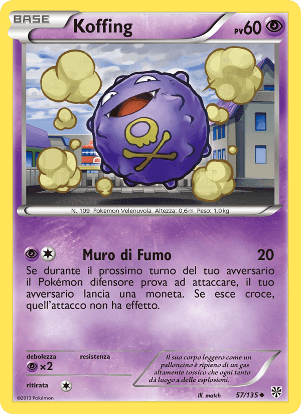 Koffing, carta 57 di Uragano Plasma
