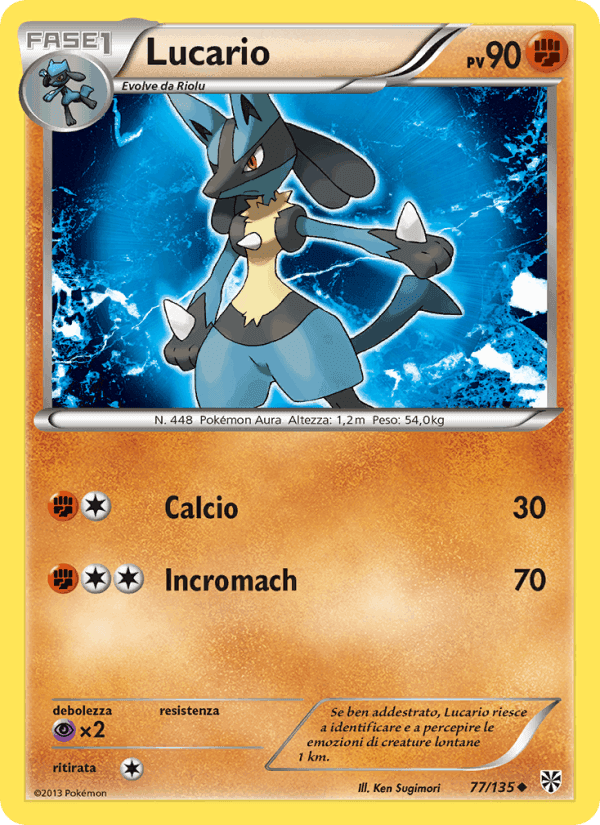 Lucario, carta 77 di Uragano Plasma