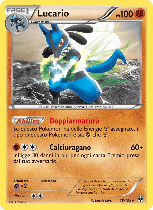 Lucario, carte 78 de Uragano Plasma