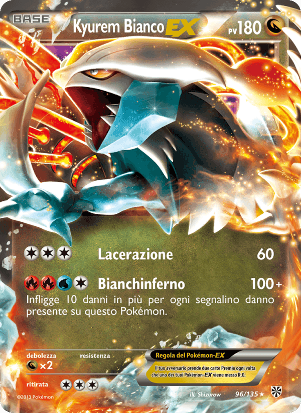 Kyurem Bianco-EX, carta 96 di Uragano Plasma