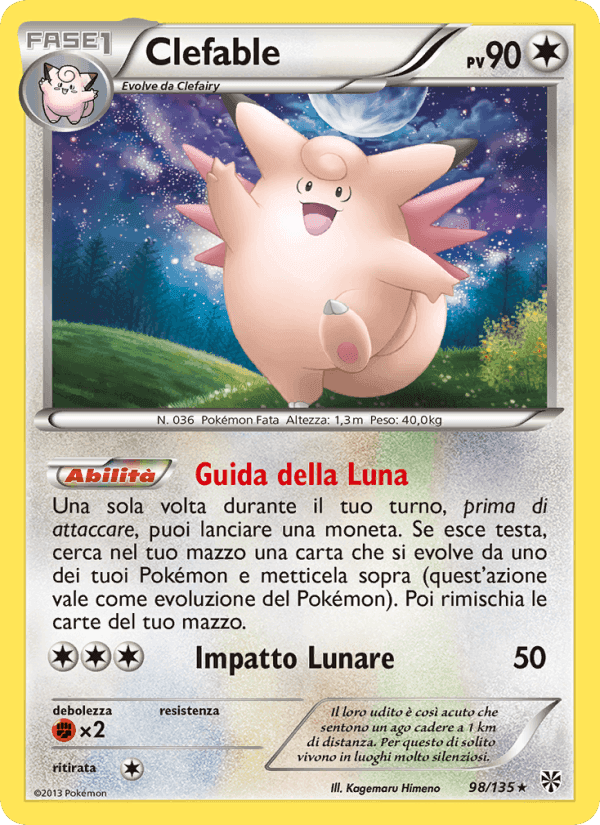 Clefable, carta 98 di Uragano Plasma