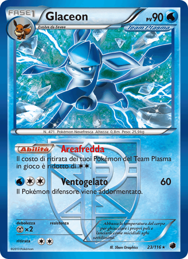 Glaceon, carta 23 di Glaciazione Plasma