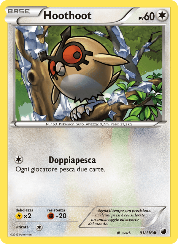 Hoothoot, card 91 from Glaciazione Plasma