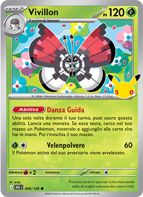 Vivillon, carta 008 di 30° Anniversario