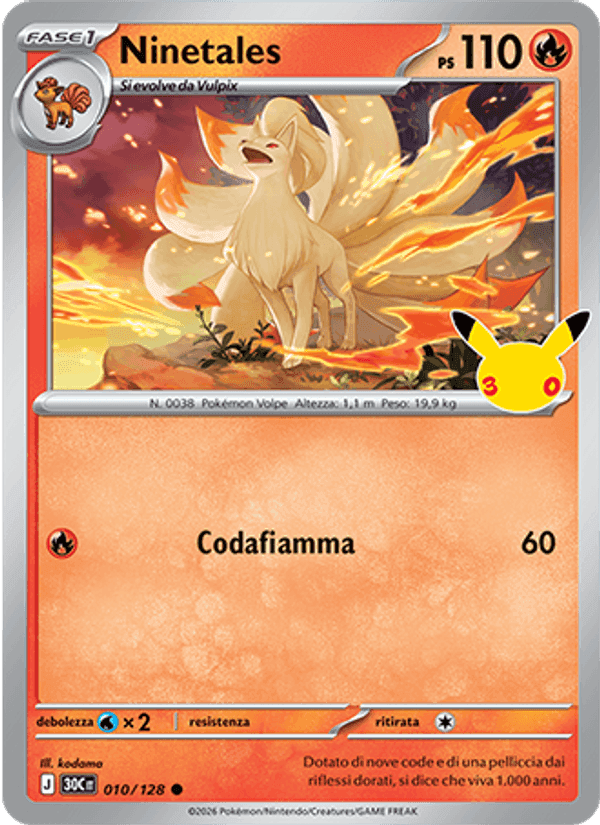 Ninetales, carta 010 di 30° Anniversario