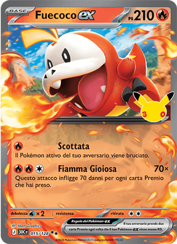 Fuecoco-ex, carta 015 di 30° Anniversario