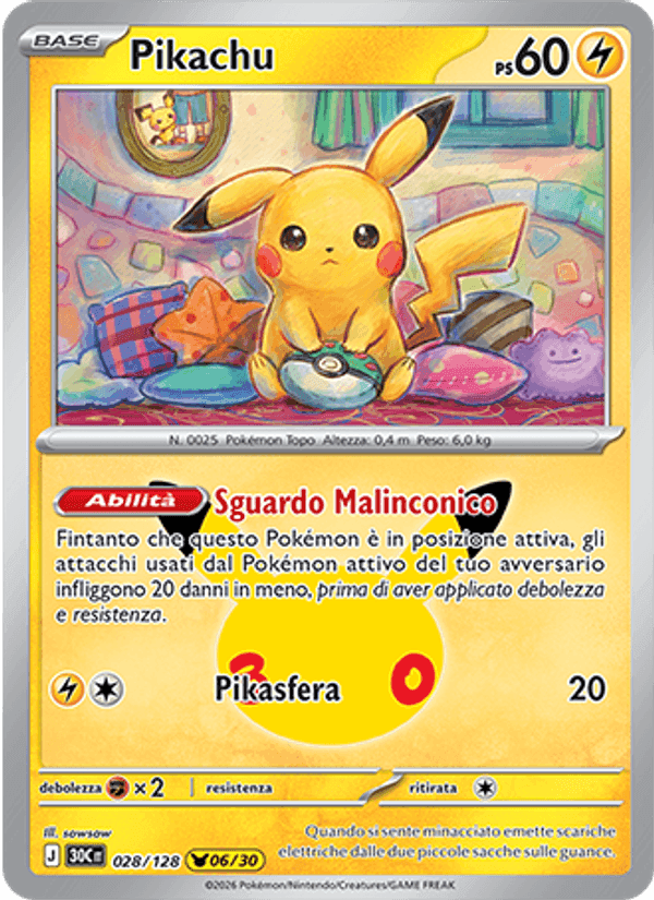 Pikachu, carta 028 di 30° Anniversario