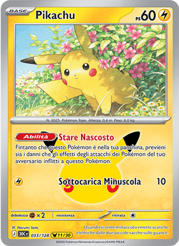 Pikachu, carta 033 di 30° Anniversario