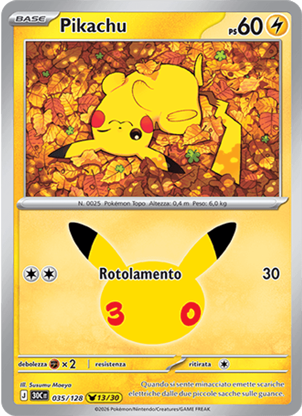 Pikachu, carta 035 di 30° Anniversario