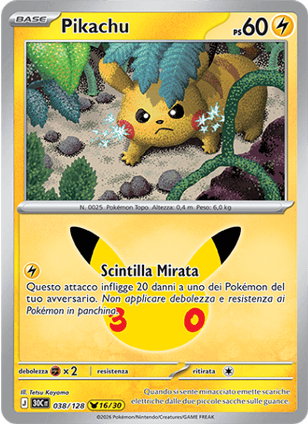 Pikachu, carta 038 di 30° Anniversario