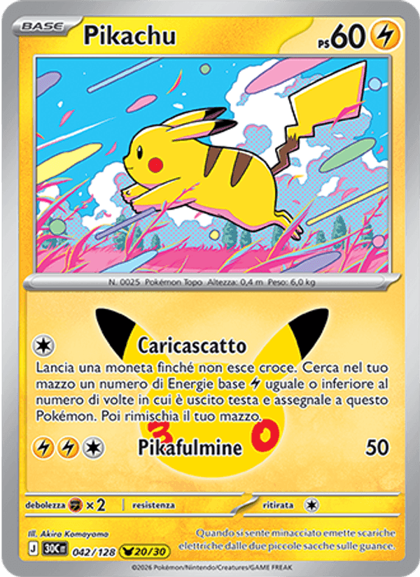 Pikachu, carta 042 di 30° Anniversario