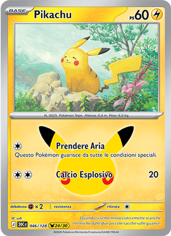 Pikachu, carta 046 di 30° Anniversario