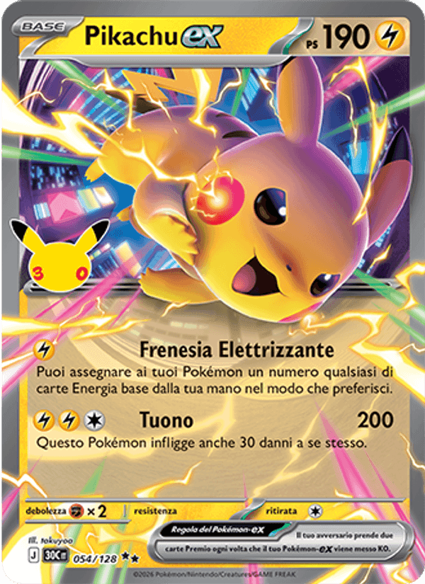 Pikachu-ex, carta 054 di 30° Anniversario