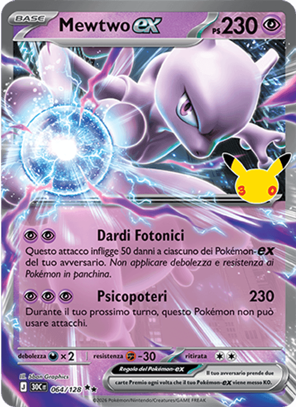 Mewtwo-ex, carte 064 de 30° Anniversario