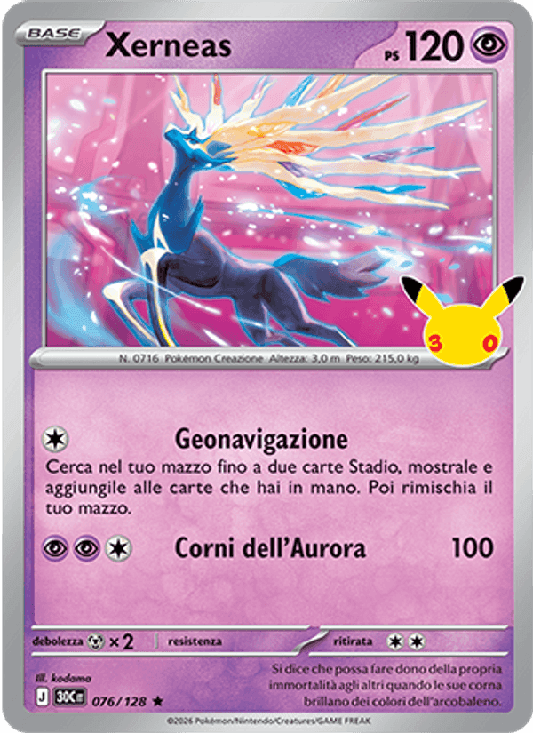 Xerneas, carte 076 de 30° Anniversario
