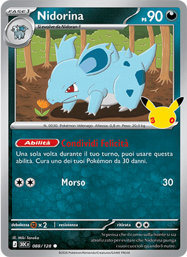Nidorina, carta 088 di 30° Anniversario