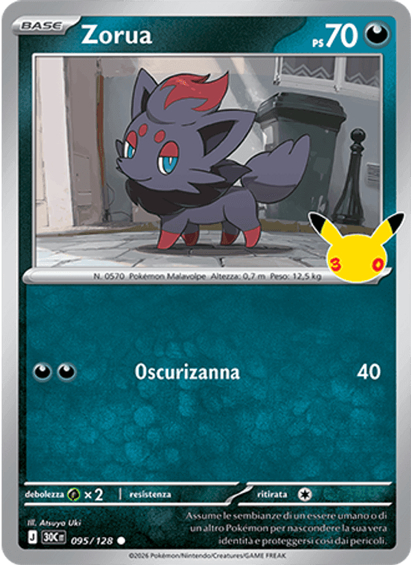 Zorua, carte 095 de 30° Anniversario