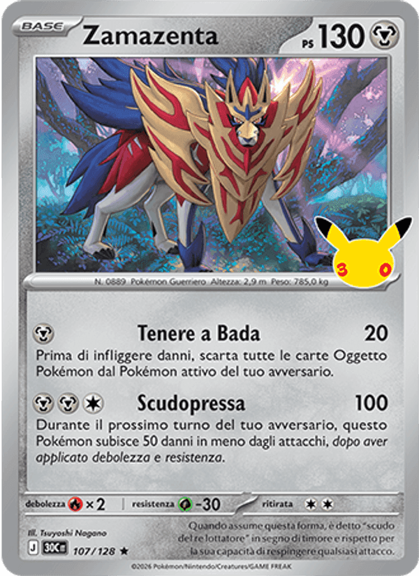 Zamazenta, card 107 from 30° Anniversario