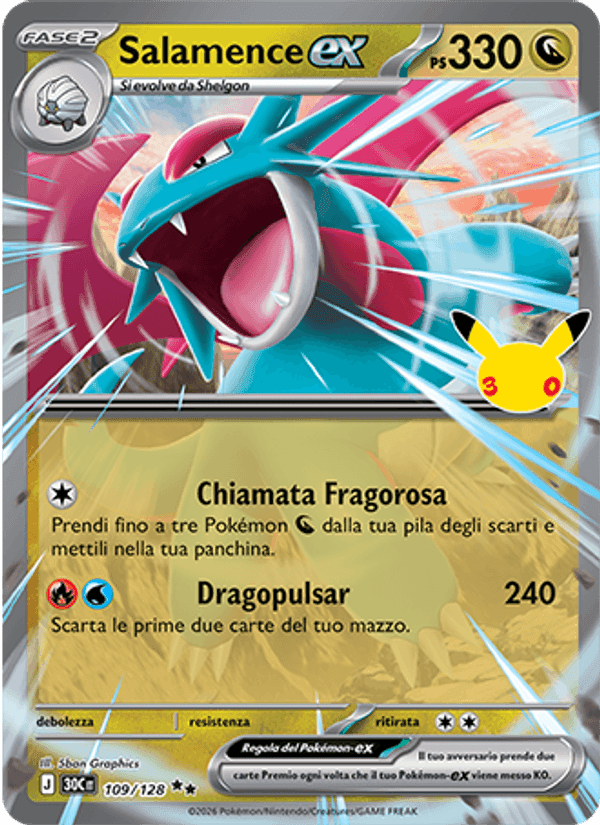 Salamence-ex, carta 109 di 30° Anniversario