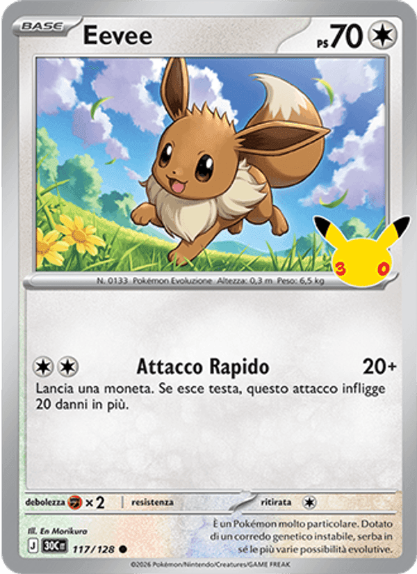 Eevee, carta 117 di 30° Anniversario