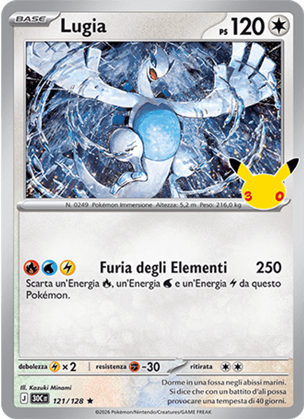 Lugia, carta 121 di 30° Anniversario