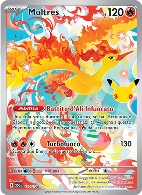 Moltres, card 130 from 30° Anniversario