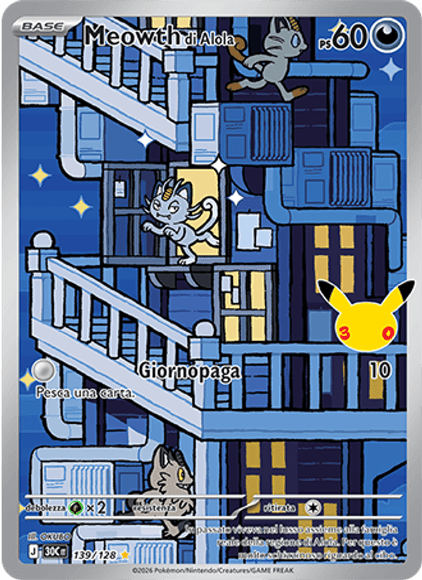 Meowth di Alola, carta 139 de 30° Anniversario