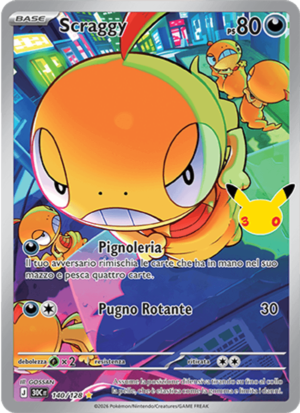 Scraggy, card 140 from 30° Anniversario