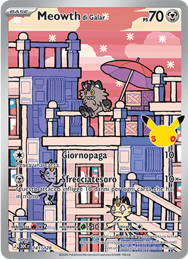 Meowth di Galar, carte 141 de 30° Anniversario