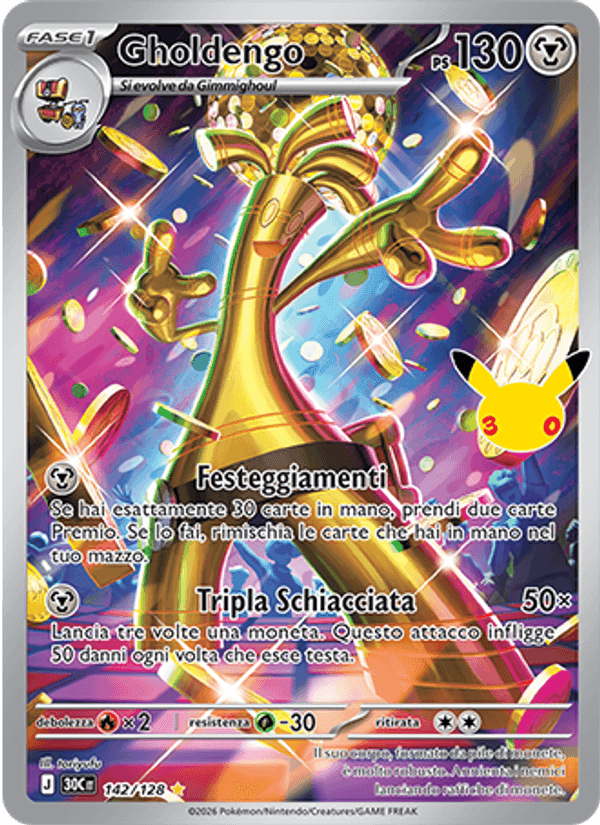 Gholdengo, card 142 from 30° Anniversario