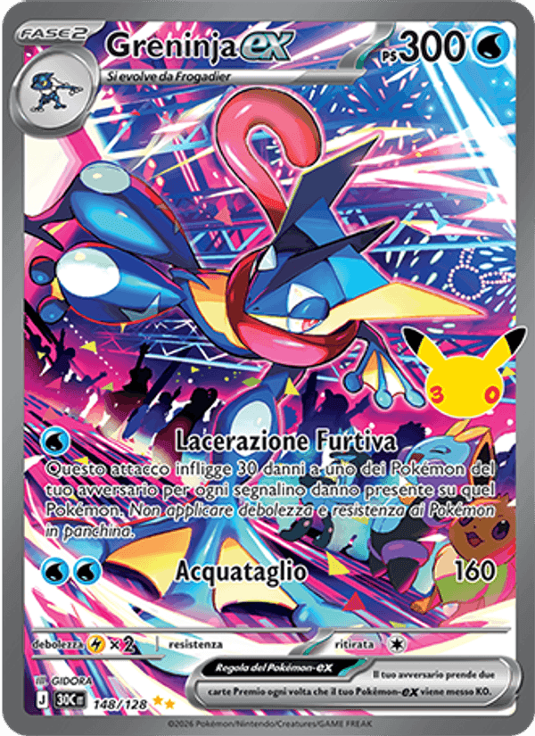 Greninja-ex, carta 148 di 30° Anniversario