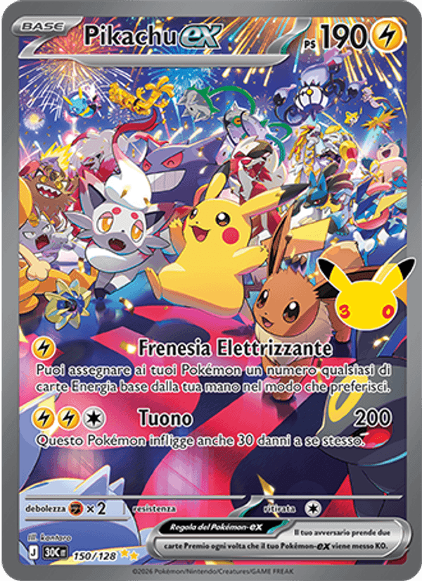 Pikachu-ex, carta 150 di 30° Anniversario