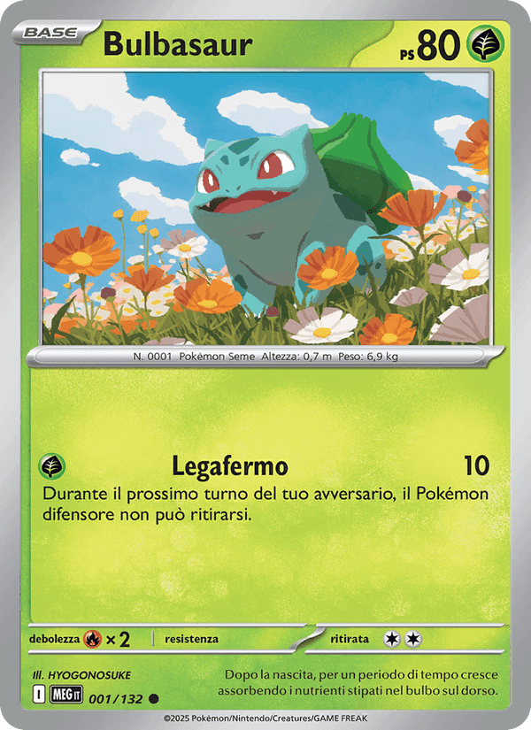 Bulbasaur, carta 001 di Megaevoluzione