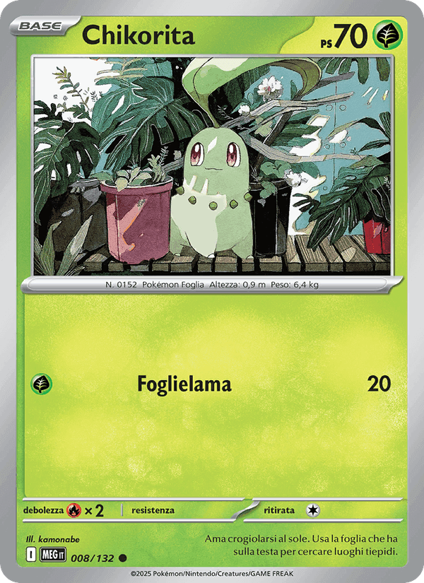 Chikorita, carta 008 di Megaevoluzione