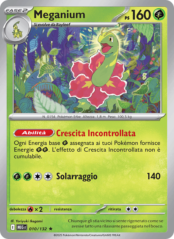 Meganium, carta 010 di Megaevoluzione