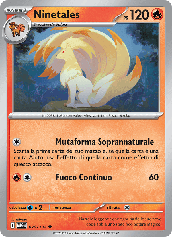Ninetales, carta 020 di Megaevoluzione