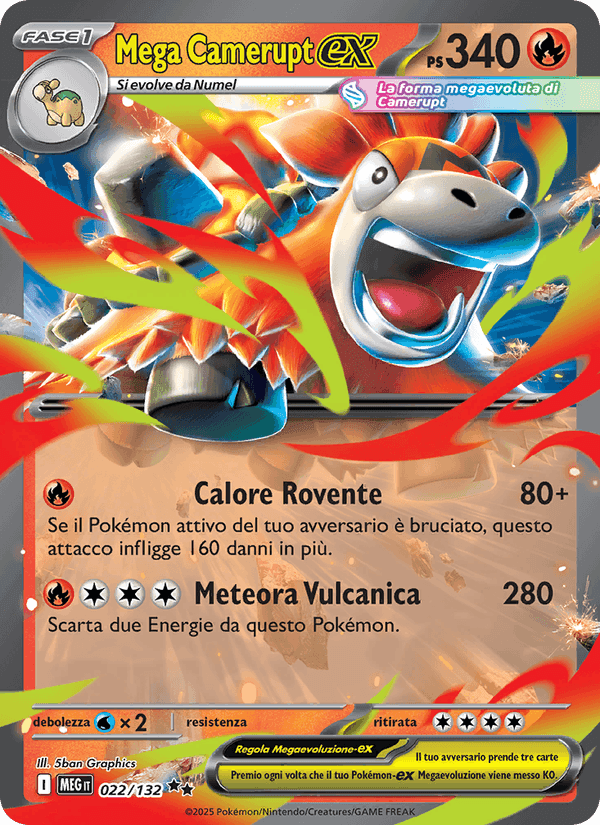 Mega Camerupt-ex, carta 022 di Megaevoluzione