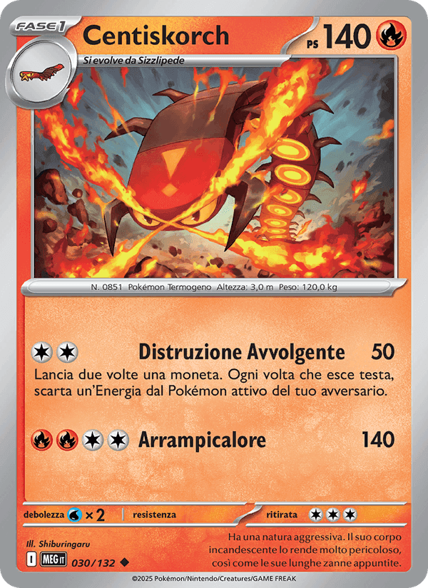 Centiskorch, carta 030 di Megaevoluzione