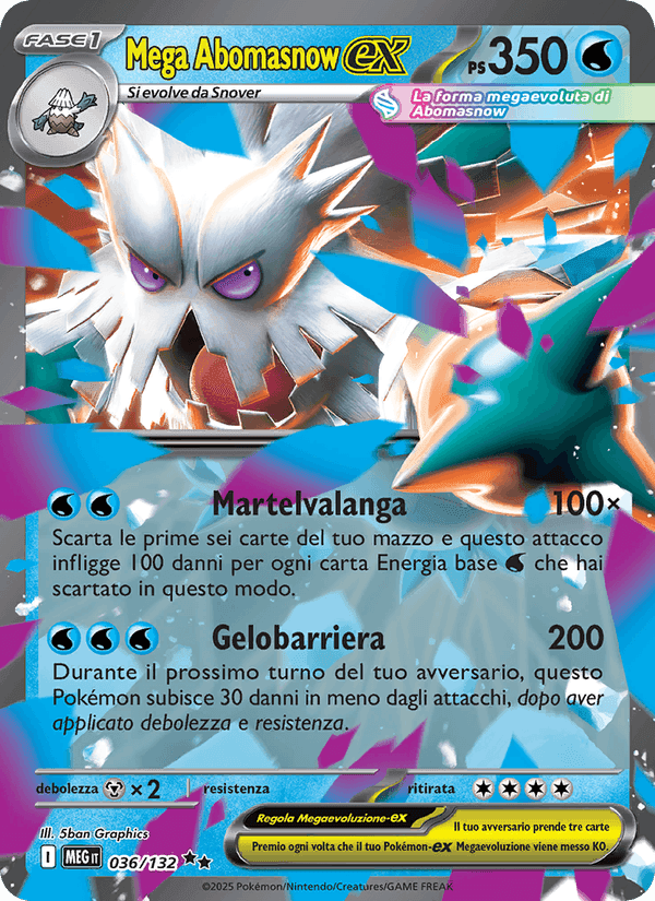 Mega Abomasnow-ex, carta 036 di Megaevoluzione