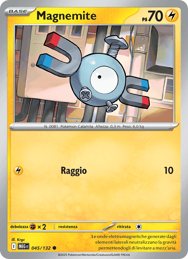 Magnemite, carta 045 di Megaevoluzione