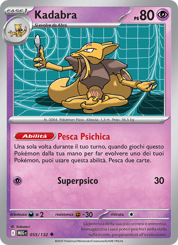 Kadabra, carta 055 di Megaevoluzione