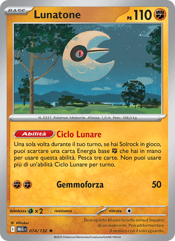 Lunatone, carta 074 di Megaevoluzione