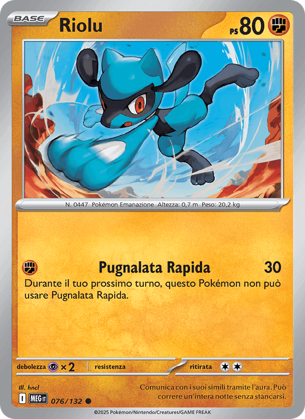 Riolu, carta 076 de Megaevoluzione