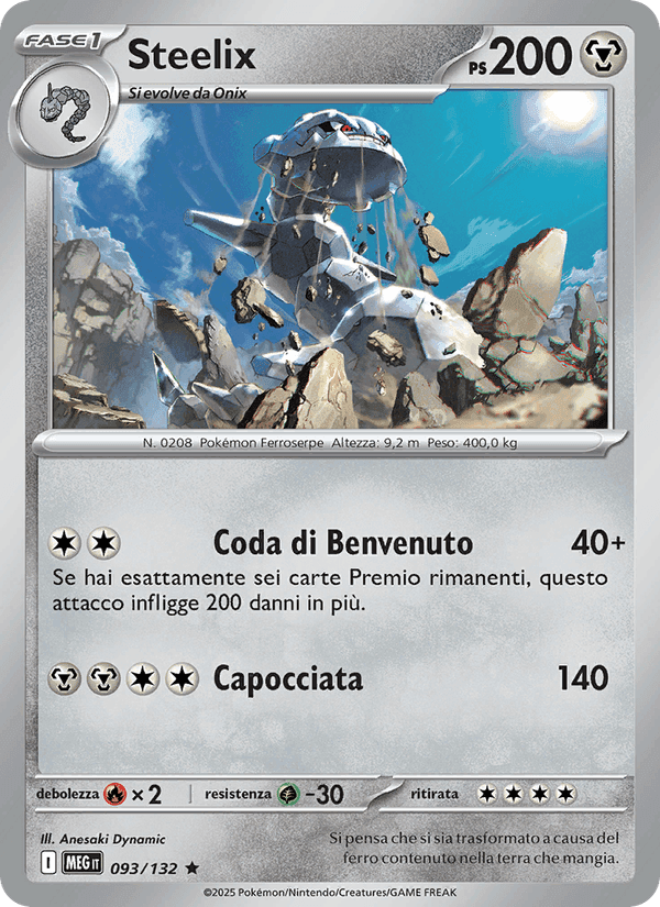 Steelix, carta 093 di Megaevoluzione