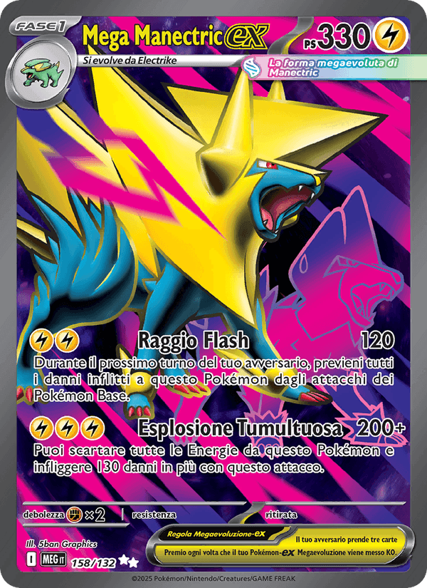 Mega Manectric-ex, carta 158 di Megaevoluzione
