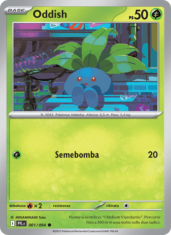 Oddish, card 001 from Fiamme Spettrali