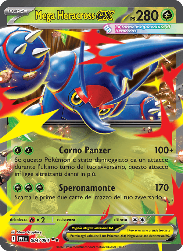 Mega Heracross-ex, carta 004 di Fiamme Spettrali
